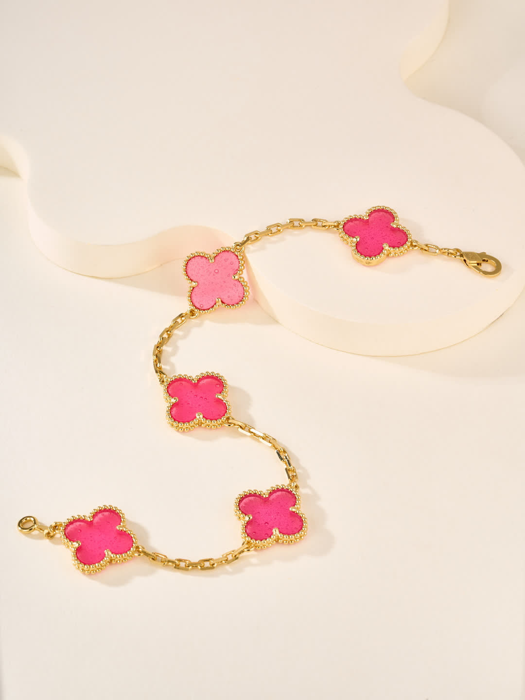 Van Cleef & Arpels Magic Alhambra Pink Enamel Bracelet